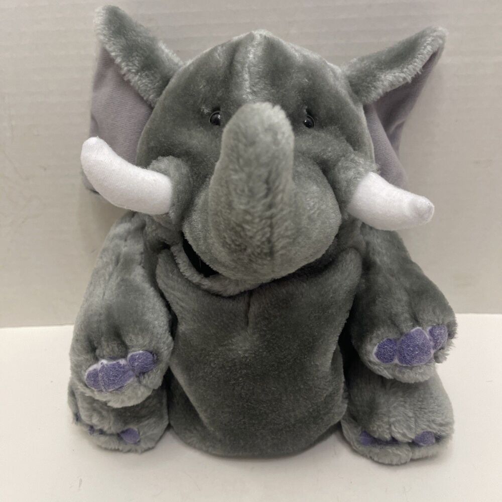 MSR Imports Elephant Golf Head Cover Hand Puppet Plush Grey Purple 10 Inches